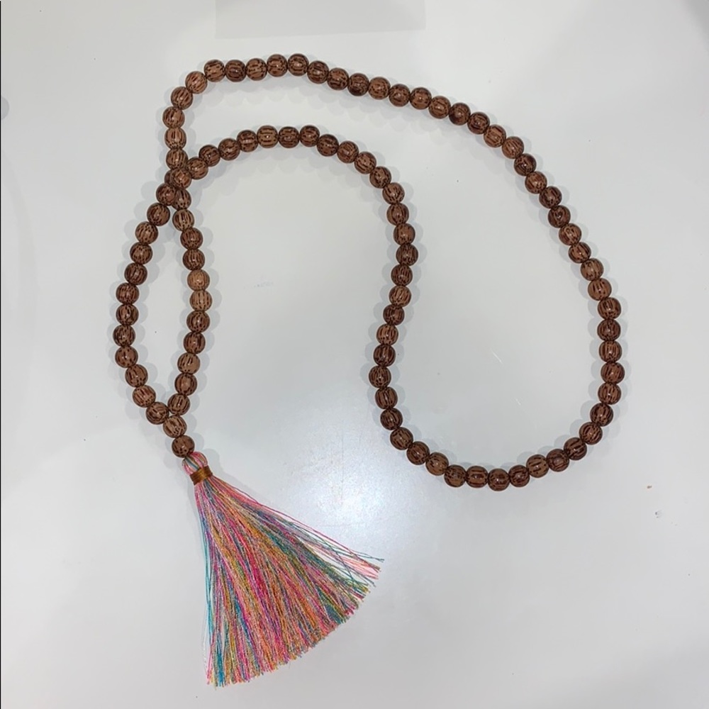 Bright Multi Colored Tassel Necklace
